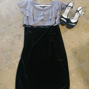 Velvet and Chiffon Dress SZ 10
